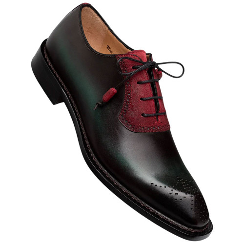 Mezlan Bretton Multi-Tone Oxford in Graphite/Multi – angled profile view
