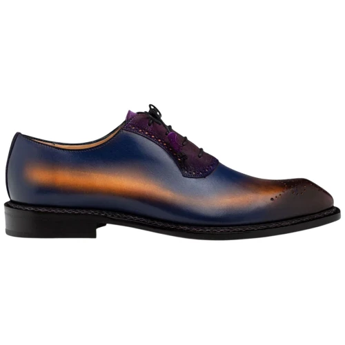 Mezlan Bretton Multi-Tone Oxford in Purple/Multi – side profile view