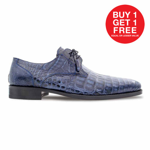 Mezlan Anderson Blue Genuine Crocodile Lace-Up
