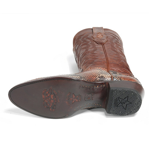 Los Altos Boots Mens European Square Toe #765749, Genuine Python Leather
