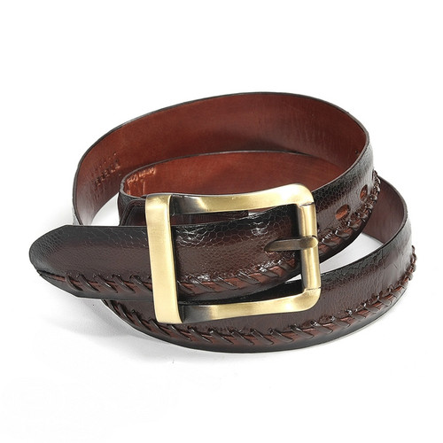 Los Altos Brown Genuine Ostrich Skin Belt