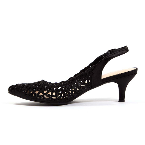 Lady Couture Jewel Black Fabric Heels Lady Couture Jewel Black Fabric Heels