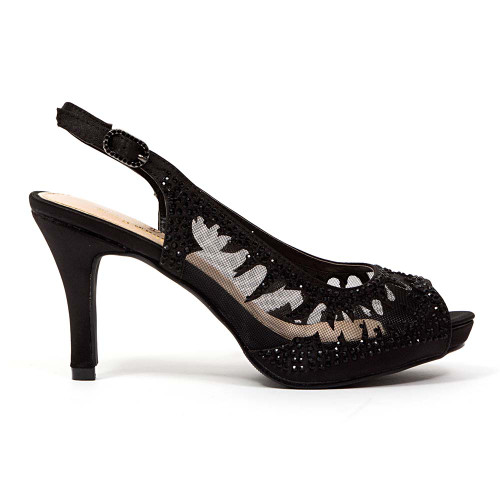 Lady Couture Spicy Black Embellished Fabric Dress Pumps Lady Couture Spicy Black Embellished Fabric Dress Pumps