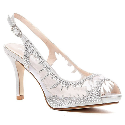 Lady Couture Spicy Silver Embellished Fabric Dress Pumps Lady Couture Spicy Silver Embellished Fabric Dress Pumps