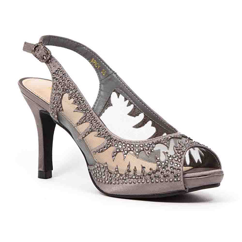 Lady Couture Spicy Gray Embellished Fabric Dress Pumps Lady Couture Spicy Gray Embellished Fabric Dress Pumps