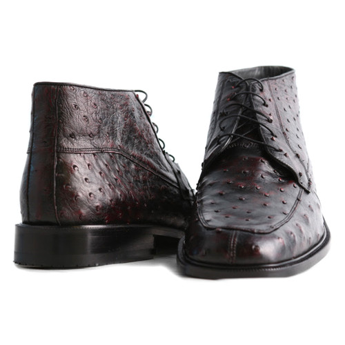 Los Altos Ankle Black Cherry Ostrich Skin Boots Los Altos Ankle Black Cherry Ostrich Skin Boots