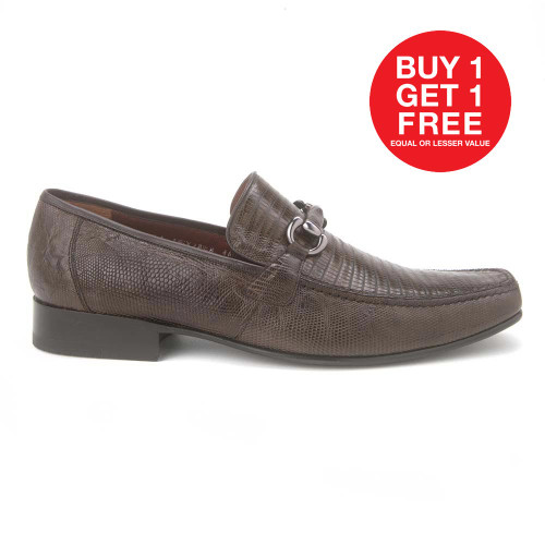 Brown Genuine Teju Lizard Skin Slip-on By Los Altos