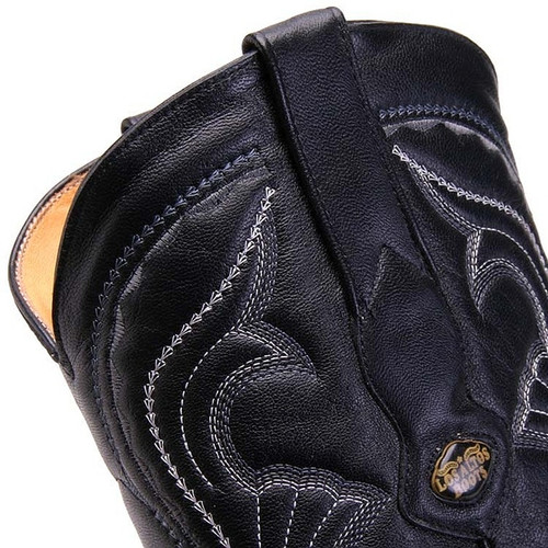 Los Altos Men's European Toe Short Leather Boots - Black main image 0