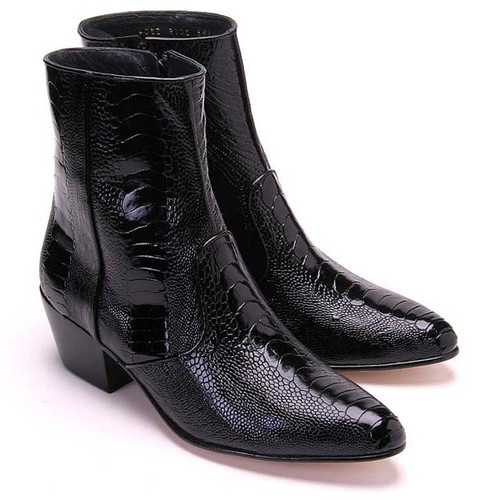 ostrich dress boots