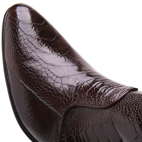 Los Altos Brown Genuine Ostrich Paw Dress Boot