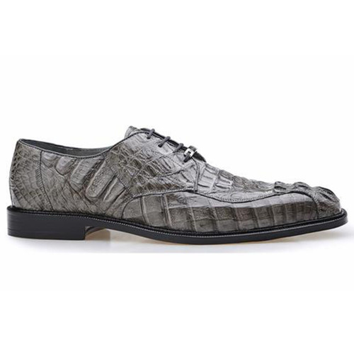 Belvedere Chapo Gray Genuine Caiman Men's Lace-up Shoes