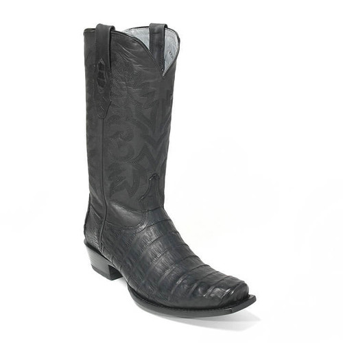 Los Altos Black Caiman Belly Boots