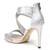 Lady Couture Britney Silver Twisted Rhinestone Heels