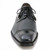 Mezlan Soka grey deerskin and calfskin cap toe dress shoe, front profile view