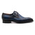 Ugo Vasare Eric Sapphire Blu Calfskin Leather Monk Strap Mens Slip On Loafer