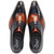 Duca Velentano Navy & Brandy Calfskin Crocodile Print Derby Oxfords for Men