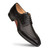 Mezlan Black Calfskin Perforated Opanka Shoes for Men
