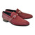 Corrente  Burgundy Suede and Calfskin Woven Slip-On Loafer for Men