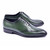 Corrente Plain Toe Perforated Calfskin Green Oxford for men