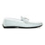 Sigotto Uomo White Embossed Snake Print Loafer with Rubber Sole