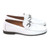 Sigotto Uomo White Grain Leather Bit Loafer with Leather Sole