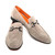 Pair of Sigotto Uomo bone suede bit loafers, matched view