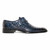 Golden Pass blue hand-painted crocodile print monk strap dress shoes for men