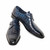 Golden Pass Crocodile Print Blue Monk Buckle Leather Sole Men's Shoes