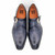 Ugo Vasare Men's Grey Edward Sr Goodyear Welt Construction Monk Strap Shoes