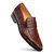 Mezlan Piccolo Sport alligator penny loafer, front angle showing scale pattern texture