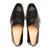 Mezlan Piccolo Black alligator penny loafer, top-down view of vamp and strap