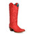 Bottes western Corral rouges à bout pointu avec motif de couture assorti