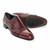 Mario Manzoni Burgundy Genuine Deerskin Leather Double Gore Slip-On Handmade European Formal Dress Shoes for Men