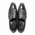 Mario Manzoni Black Genuine Deerskin Leather Double Gore Slip-On Handmade European Formal Dress Shoes for Men