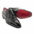Mario Manzoni Black Genuine Deerskin Lizard Print Oxford Shoes for Men