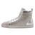 Lady Couture Foxy Sleek Silver Rhinestone Laser Cut Sneakers