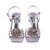 Lady Couture LILLY Silver Rhinestone Ornament Dressy Sandal with a 3.5 Inch Heel