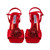 Lady Couture LILLY Red Rhinestone Ornament Dressy Sandal with a 3.5 Inch Heel