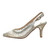 Lady Couture Lola Gold Embellished Pointed Toe Slingback Pump with 3" Heel in Gold"