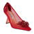 Lady Couture SWEET Red Rhinestone Ornament Mesh Pump with 3.5 Inch Heel