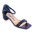 Lady Couture DAZZLE Navy 2-Inch Mid Block Heel Rhinestone Sandal