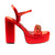 Lady Couture DANCE Red Platform Sandal With Chain Ornament
