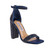 Lady Couture Dalia Marineblaue Sandale mit Strasssteinen und Blockabsatz
