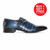 SIGOTTO Uomo Navy Blue Crocodile Print Buckle Monk Strap Shoes