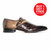 SIGOTTO Uomo Croc Monk Brown Crocodile Buckle Dress Shoes