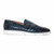 SIGOTTO UOMO Woven Double Buckle Navy Blue Soft Leather Casual Shoes