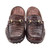 SIGOTTO UOMO Brown Italian Leather Crocodile Print Bit Moccasin