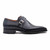 UGO VASARE Brooks Black Sleek Leather Monkstrap Shoes