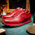 Marco Di Milano BRESCIA Red Hand-Painted Python & Calfskin Sneakers