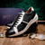 LYON II Ostrich and Calfskin Black/White Sneakers